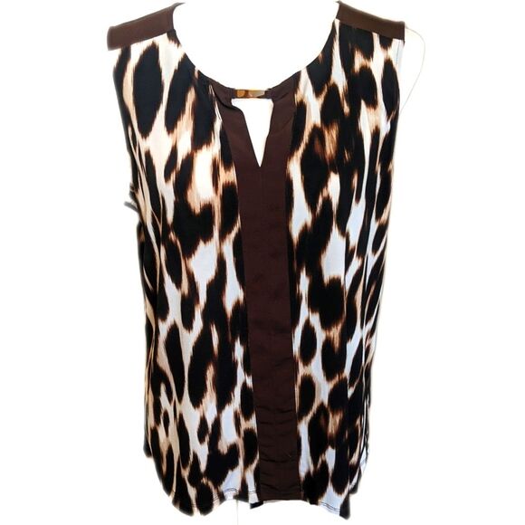 Jones New York Tops - Jones New York Signature sleeveless flowy animal print blouse, L